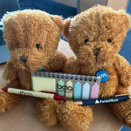 Two teddy bears from the Smart Buildings Show 2025